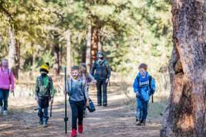 A student at McCall Outdoor Science School's outdoor learning program in 2020.