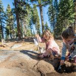 A student at McCall Outdoor Science School's outdoor learning program in 2020.