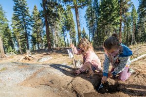 A student at McCall Outdoor Science School's outdoor learning program in 2020.