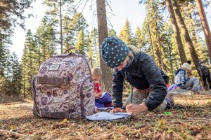 A student at McCall Outdoor Science School's outdoor learning program in 2020.