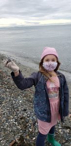 A student learning outdoors as part of NCI's outdoor learning program in 2020.