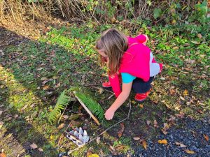 A student exploring outdoors as part of NCI's outdoor learning program in 2020.