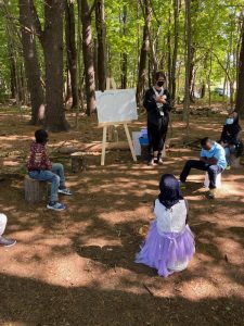 Students engaged in outdoor learning at a Portland Public School in 2020.