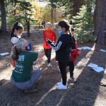 Learners in an outdoor learning space as a part of Sierra Nevada Journeys' 2020 pandemic pilot.