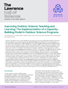 Improving Outdoor Science Teaching and Learning